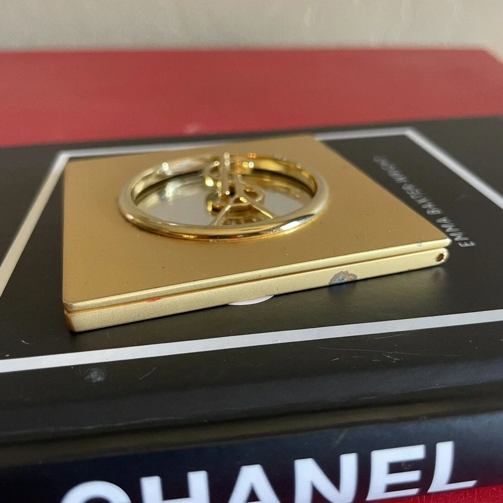 YVES SAINT LAURENT YSL VINTAGE GOLD PURSE MIRROR Metal‎ 1980's Compact